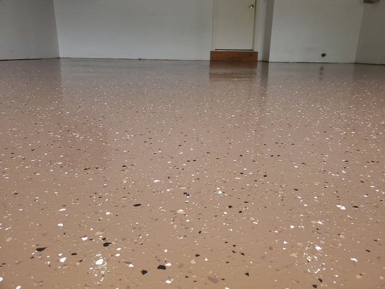 Epoxy coated garage floor